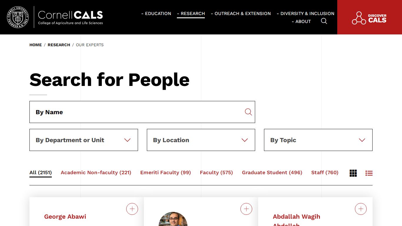 Search for People - Cornell CALS